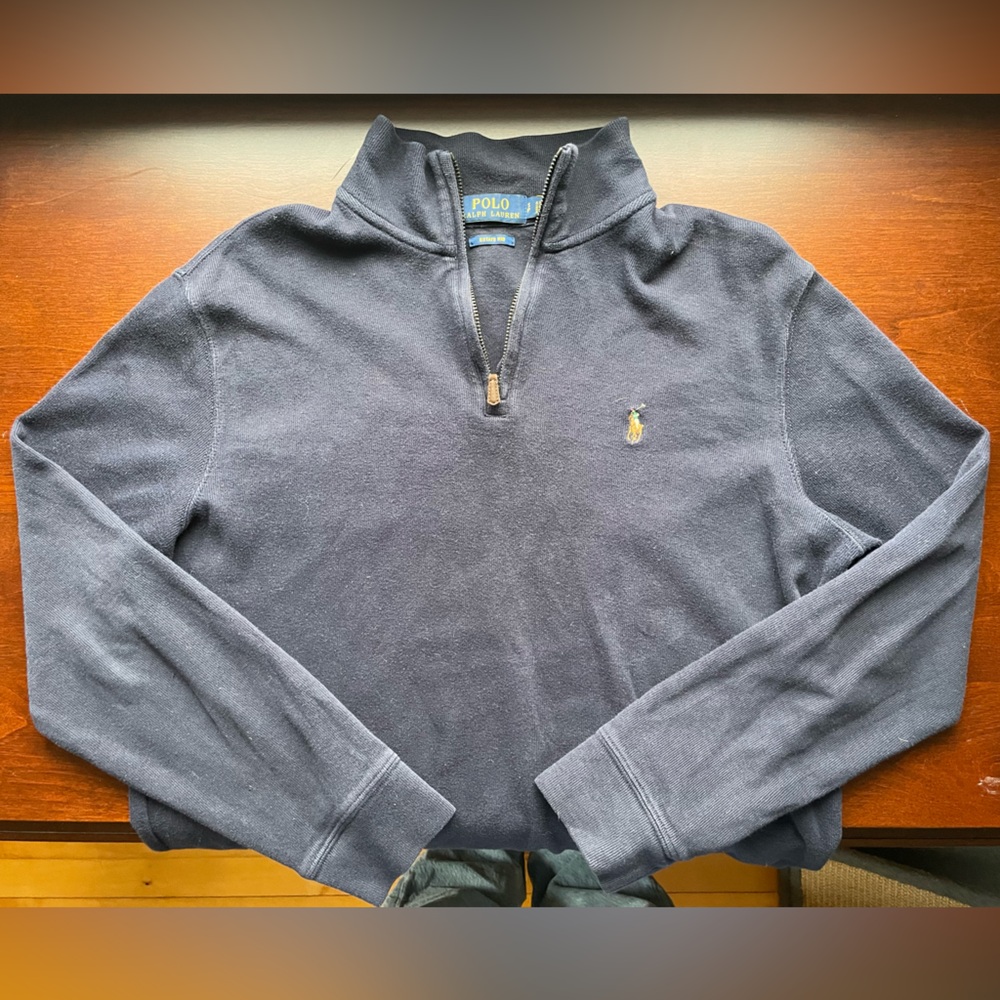 Polo zip up knitted sweater
